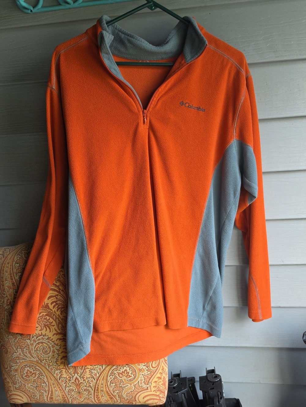 Columbia Orange and Gray Half-Zip Fleece Pullover